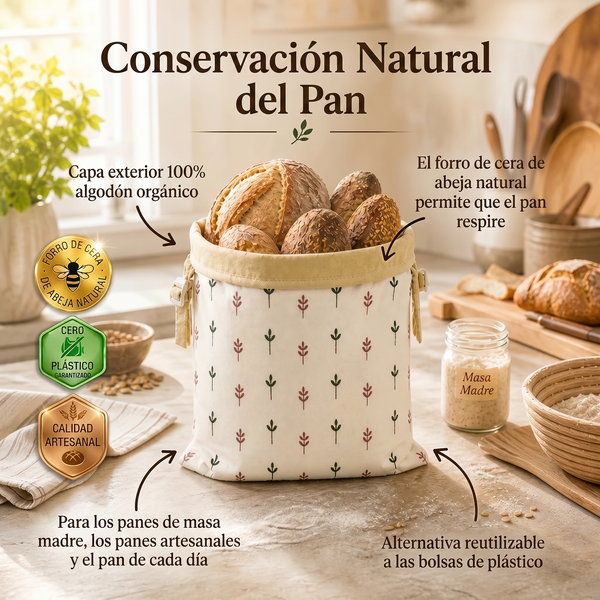 Bolsas para pan premium en 100% algodón y cera de abeja