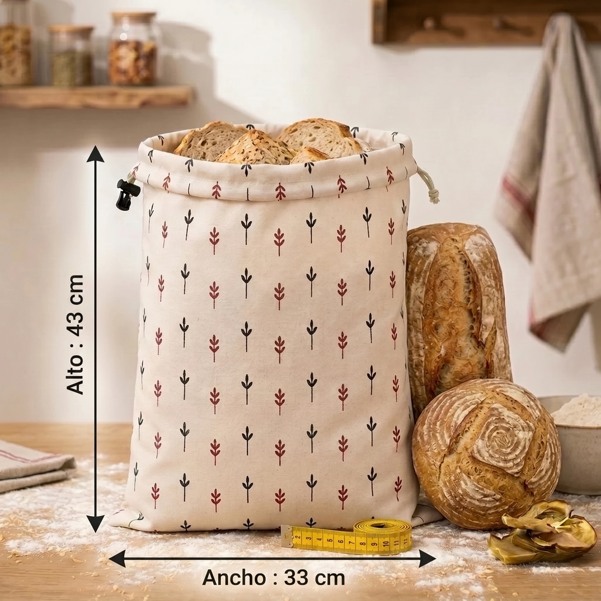 Bolsas para pan premium en 100% algodón y cera de abeja