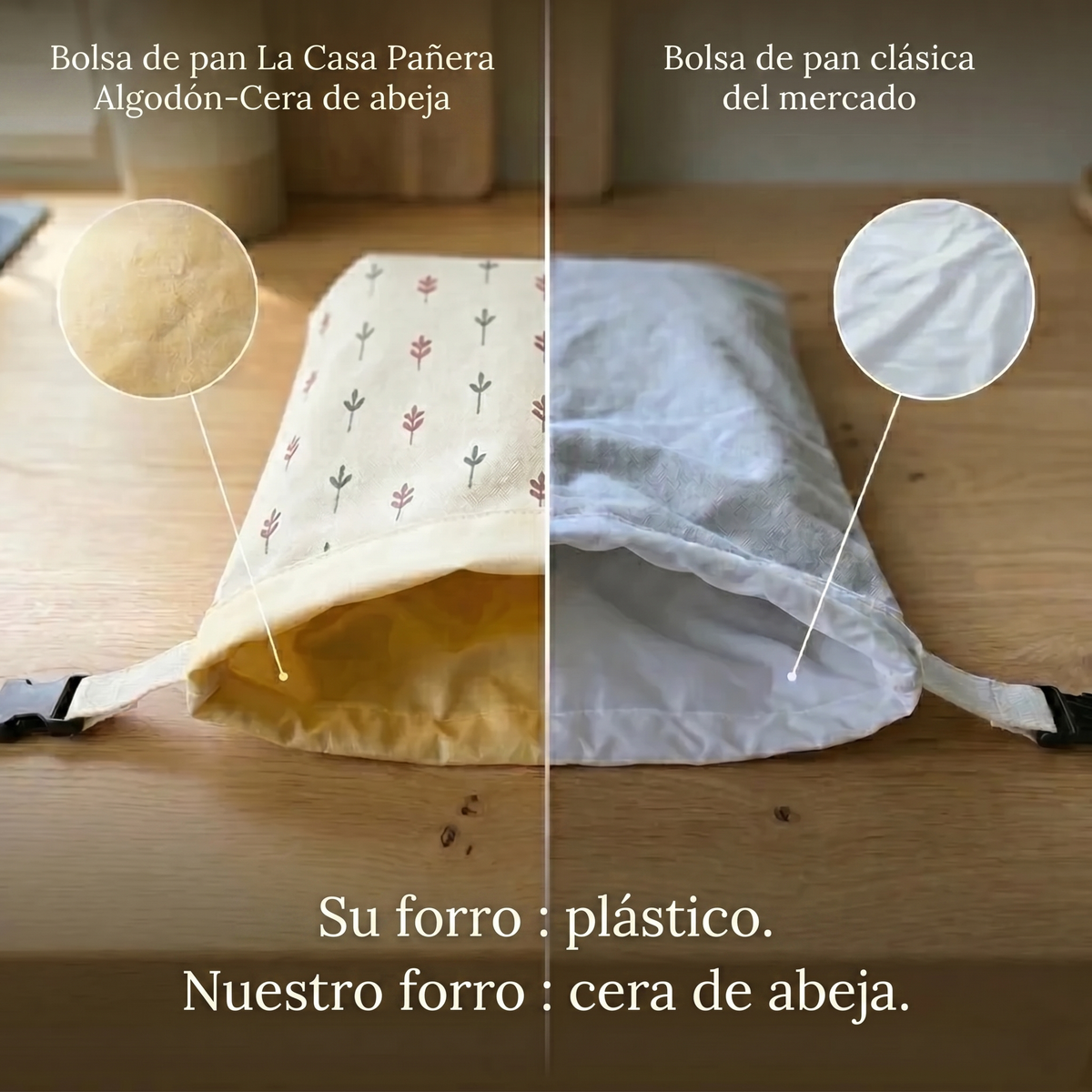Bolsas para pan premium en 100% algodón y cera de abeja