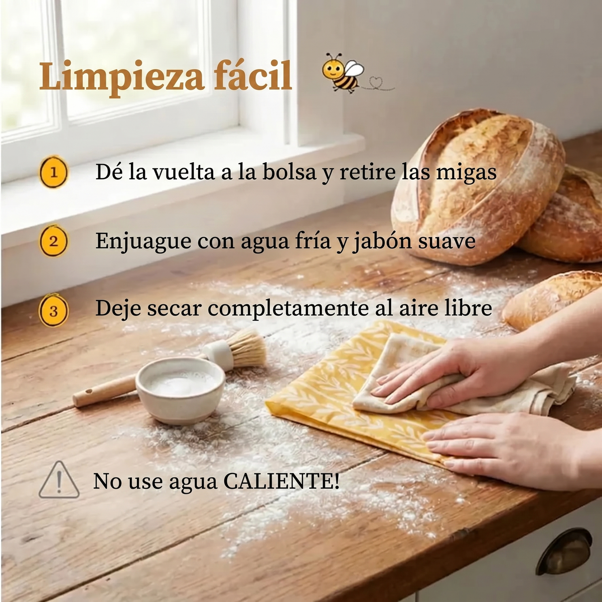 Bolsas para pan premium en 100% algodón y cera de abeja