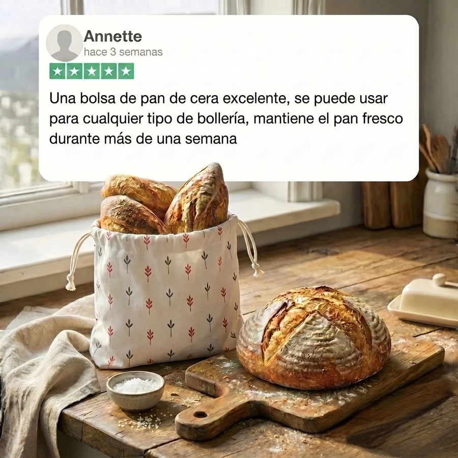 Bolsas para pan premium en 100% algodón y cera de abeja