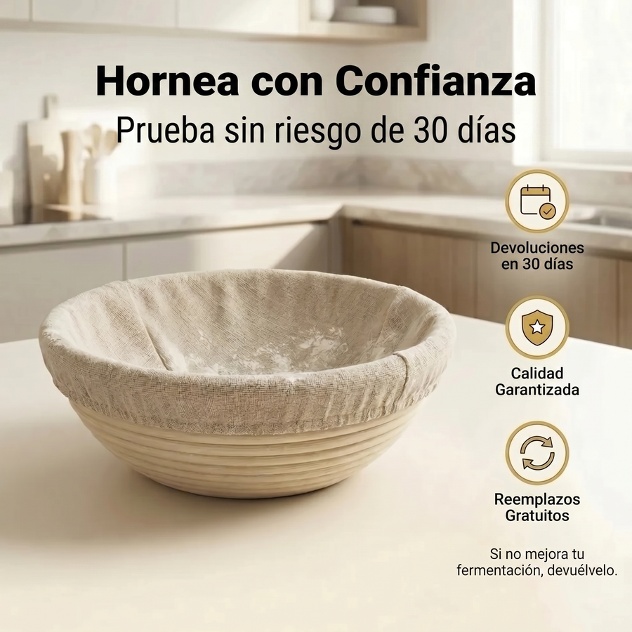 Cesta de fermentación en ratán natural